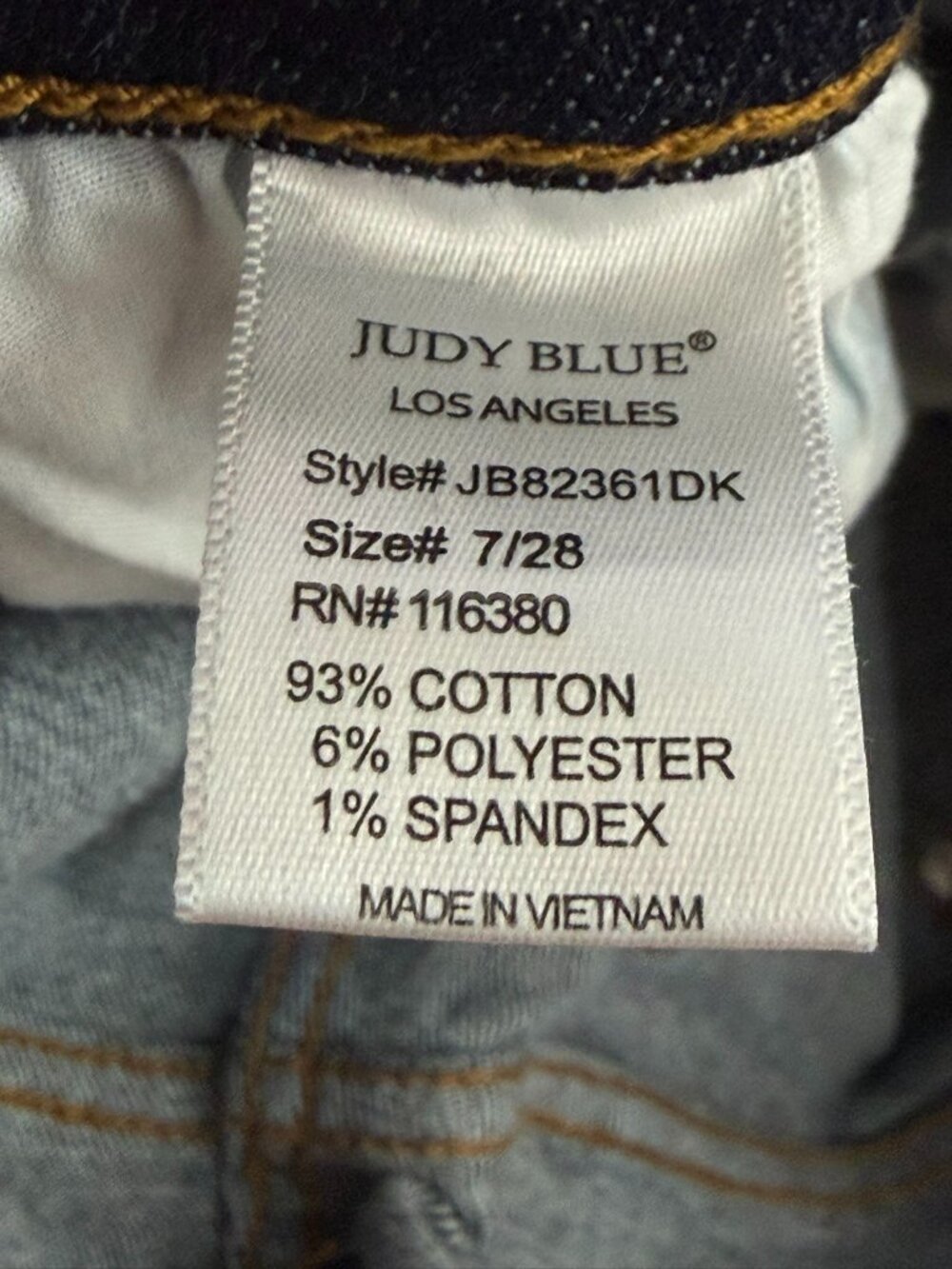 Judy Blue Boot Cut Jeans 28 Daisy Mid Rise Dark Wash Stretch Denim Casual - Picture 5 of 6